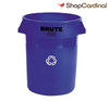 Rubbermaid Commercial 263273BE Brute Recycling Container, Round, Plastic, 32 gal, Blue