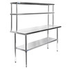 Gridmann NSF Stainless Steel Commercial Kitchen Prep & Work Table Plus 2-Tier Shelf 60 x 12 Inches