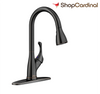 APPASO Pull Down Kitchen Faucet with Sprayer Stainless Steel, Commercial High Arc Pull Out Spray Head with Deck Plate, Matte Black Faucet, 123MB