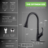 APPASO Pull Down Kitchen Faucet with Sprayer Stainless Steel, Commercial High Arc Pull Out Spray Head with Deck Plate, Matte Black Faucet, 123MB