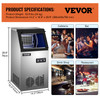VEVORbrand Commercial Ice Maker 80 - 90 lbs/24H,Ice Machine with 33 lbs Storage Bin, Clear Cube, Advanced LCD Panel, Auto Operation, Blue Light, Fully Upgrade