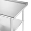 Gridmann NSF Stainless Steel Commercial Kitchen Prep & Work Table with Backsplash - 72 L x 24 W Inches