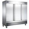 Heavy Duty Commercial 72 cu ft Solid Stainless Steel Reach-In Freezer (3 Door)