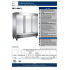 Heavy Duty Commercial 72 cu ft Solid Stainless Steel Reach-In Freezer (3 Door)