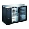 Heavy Duty Commercial Black Back Bar Cooler with 2 glass doors