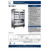 Heavy Duty Commercial Stainless Steel 47 cu ft Glass Door Reach-In Refrigerator (2 Door)