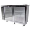 Heavy Duty Commercial Stainless Steel Back Bar Cooler with 2 glass doors (24" depth 60" length)