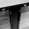 Heavy Duty Commercial Black Back Bar Cooler with 2 Glass Doors (27" depth 69" length)