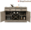 Gymax Kitchen Storage Buffet Cabinet Farmhouse Wooden Sideboard w/2 Drawer & Wine Rack