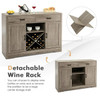 Gymax Kitchen Storage Buffet Cabinet Farmhouse Wooden Sideboard w/2 Drawer & Wine Rack