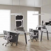 Sleek Modern office furniture workstation and chairs set, seating for 2 Grey / White Combo