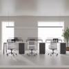 Sleek Modern office furniture workstation and chairs set, seating for 2 Grey / White Combo
