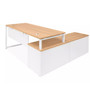 Maple accent, white modern office desk furniture office furniture staff desk L shaped desk 