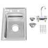 10" x 14" x 5" Stainless Steel Drop In Sink Commercial Hand Wash Bar W  FAUCET  