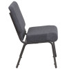 10 PACK 21'' Wide Dark Gray Fabric Stacking Church Chair with Silver Vein Frame  