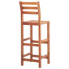 New 4 Set Bar Stool Chairs Acacia Wood Backrest Pub Garden Outdoor Patio Furniture  