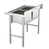 New 2 Compartment Stainless Steel Vegetable Deep Sink  