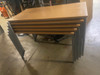 Lot of 49 VS America used 4'x2' natural student desk stacking  with 2 casters