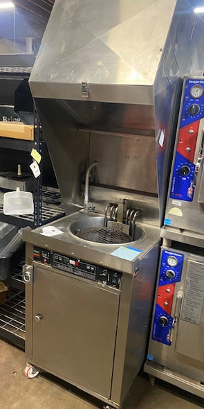 Used Giles Mgf50 Vh Ventless Electric Round Kettle Fryer W Filtration & Hood With Shipping