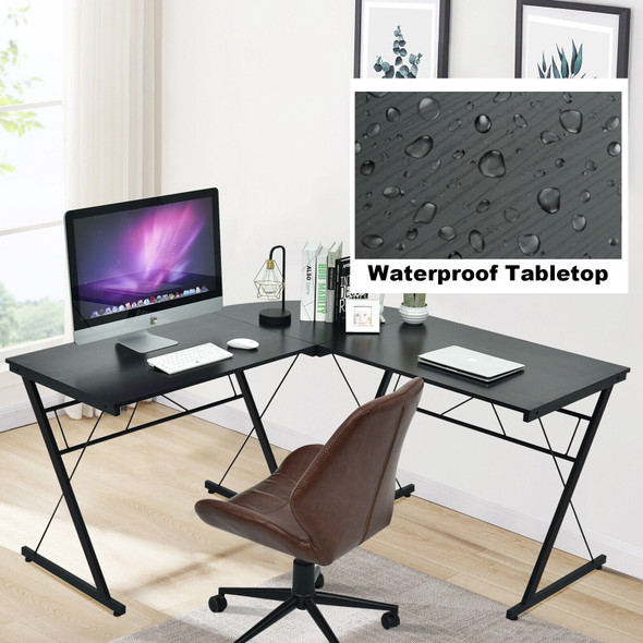New 59' L-Shaped Corner Desk Office Home Computer Table Study Workstation