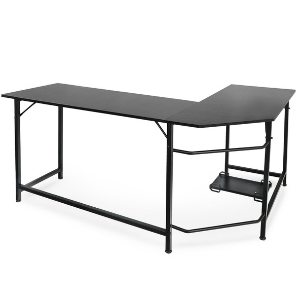 New 66' L-Shaped Gaming Desk Corner Computer Desk PC Laptop Study Table Workstation