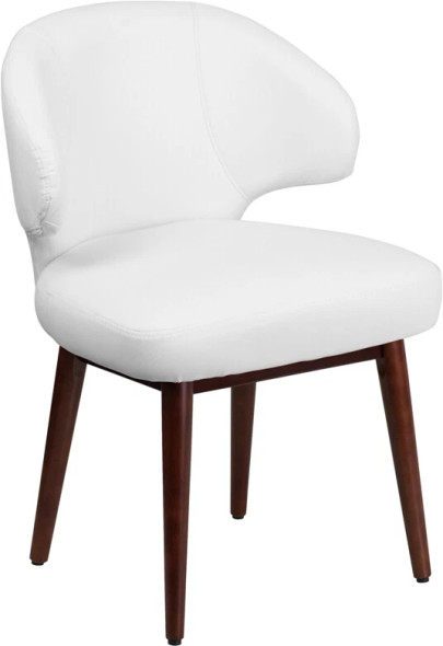 Executive Leather Office Chair White Leather - Commercial Accent Chair Nimbu