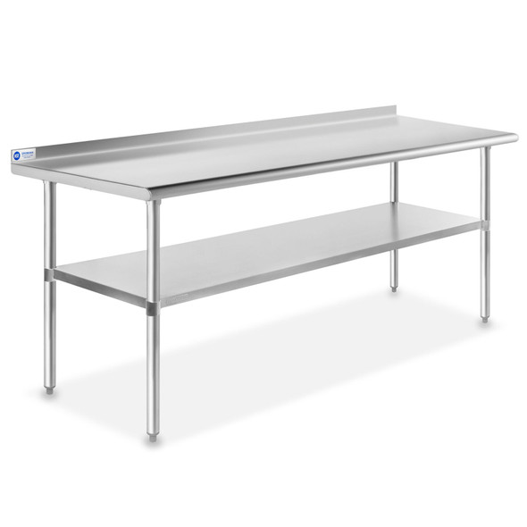 Gridmann NSF Stainless Steel Commercial Kitchen Prep & Work Table with Backsplash - 60 in. x 24 in