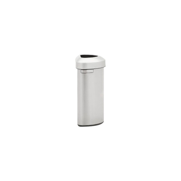 Rubbermaid Refine Stainless Steel Trash Can with Open Lid 16 Gallons Silver (2147583)