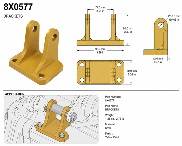 Caterpillar Brackets - 8X0577 New, Industrial Parts Closeout