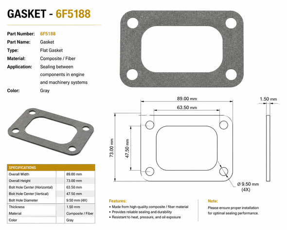 Caterpillar O-Ring - 6F5188 New, Industrial Parts Closeout