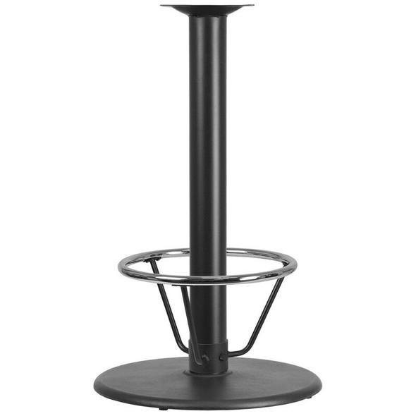24'' Round Restaurant Table Base with 4'' Dia  Bar Height Column with Foot Ring  