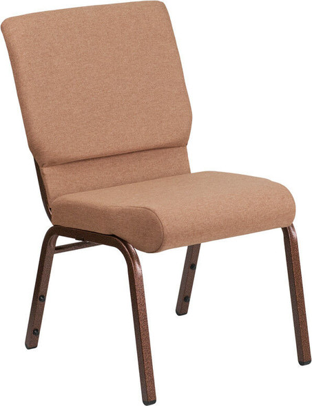 10 PACK 18 5'' Wide Caramel Fabric Stacking Church Chair with Cooper Vein Frame With Shipping