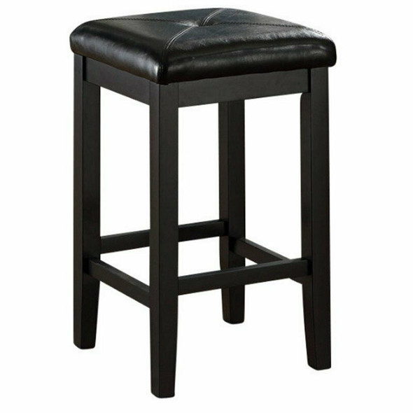 New Crosley 24" Faux Leather Tufted Counter Stool In Black Set Of 2   