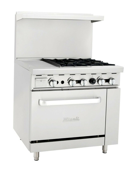 Migali C RO4 12GL 4 Burner Range Oven with 12" Griddle Liquid Propane With Shipping