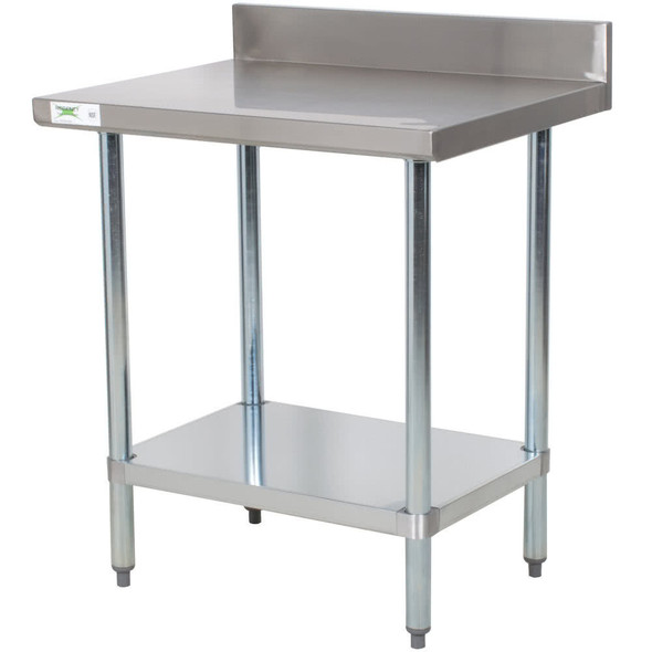 New 24" X 30" Stainless Steel Work Prep Shelf Table With Backsplash Commercial Nsf  