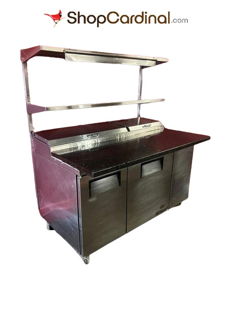60” true pizza table fridge cooler topping prep table with stainless shelving only $4334! Can ship !