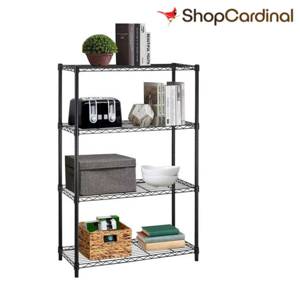 BestOffice 4 Shelf Wire Shelving Metal Large Storage Shelves Heavy Adjustable Utility Commercial Grade Steel Layer Shelf