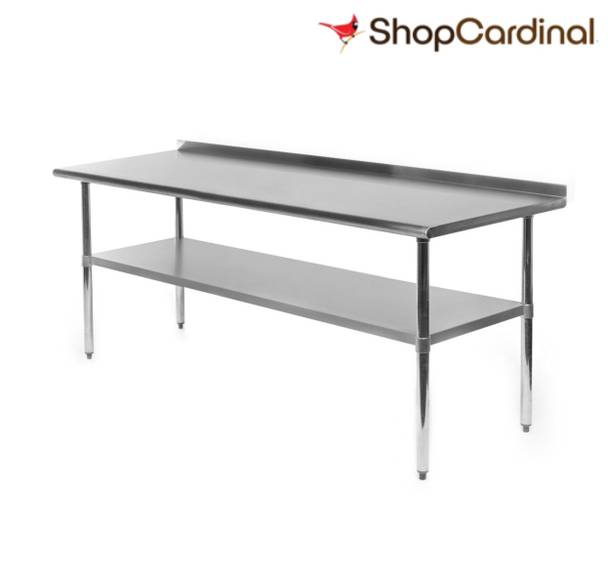 Gridmann NSF Stainless Steel Commercial Kitchen Prep & Work Table with Backsplash - 72 L x 24 W Inches