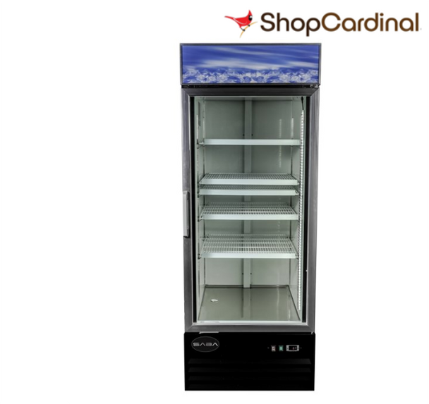NEW Heavy Duty Commercial 13 cu ft Glass (1 Door) Merchandiser Freezer with Swing Door