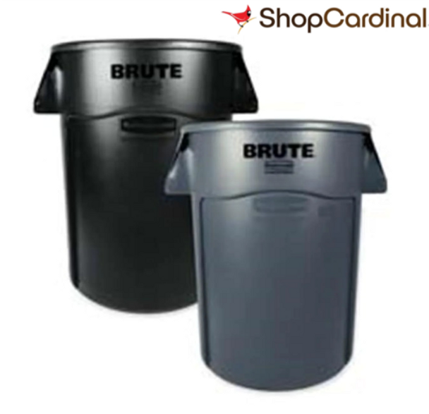 Rubbermaid Commercial Products Waste Container- w- Venting Channels-Handles- 44 Gallon- Black
