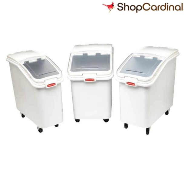 Rubbermaid Commercial Products RCP 3600-88 WHI 2.75 Cu Ft Ingredient Bin with Slanted Lid - White