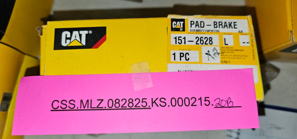Caterpillar CAT Brake Pad - 151-2628 New, Industrial Parts Closeout