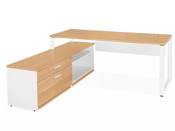 Commercial maple and quality laminate top.  L shaped desk.