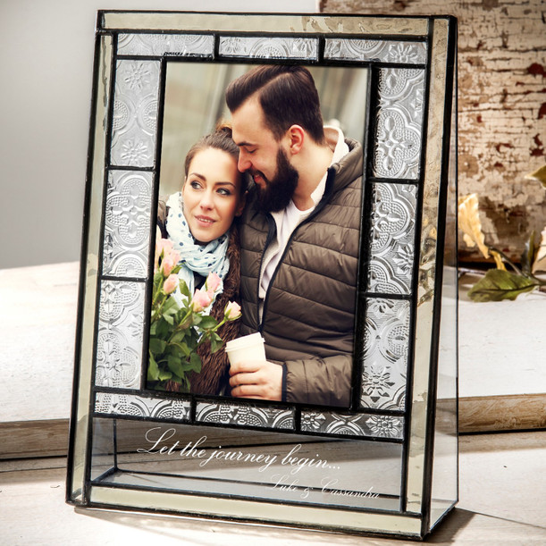J Devlin Glass Art Wedding Picture Frame Personalized Gift Engraved Glass Keepsake Newly Wed Couple J Devlin Pic 393-57V EP632