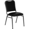 Flash Furniture Hercules Series Stacking Banquet Chair with Black Vinyl - NG-108-SV-BK-VYL-GG