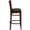 Flash Furniture Wood Ladder Back Barstool with Mahogany Finish and and Black Vinyl Seat - XU-DGW0005BARLAD-MAH-BLKV-GG