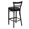 Flash Furniture Ladder Back Metal Restaurant Barstool with Black Vinyl Seat - XU-DG6R9BLAD-BAR-BLKV-GG