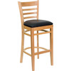 Flash Furniture Wood Ladder Back Barstool with Natural Finish and Black Vinyl Seat - XU-DGW0005BARLAD-NAT-BLKV-GG