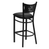 Flash Furniture Coffee Back Metal Restaurant Barstool with Black Vinyl Seat - XU-DG-60114-COF-BAR-BLKV-GG