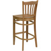 Flash Furniture Wood Vertical Back Barstool with Natural Finish and Natural Wood Seat - XU-DGW0008BARVRT-NAT-GG